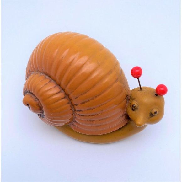 Rare Fitz & Floyd Snail Orange Shell Red Antenna Cute 1970's Kitschy Figurine - Picture 11 of 11